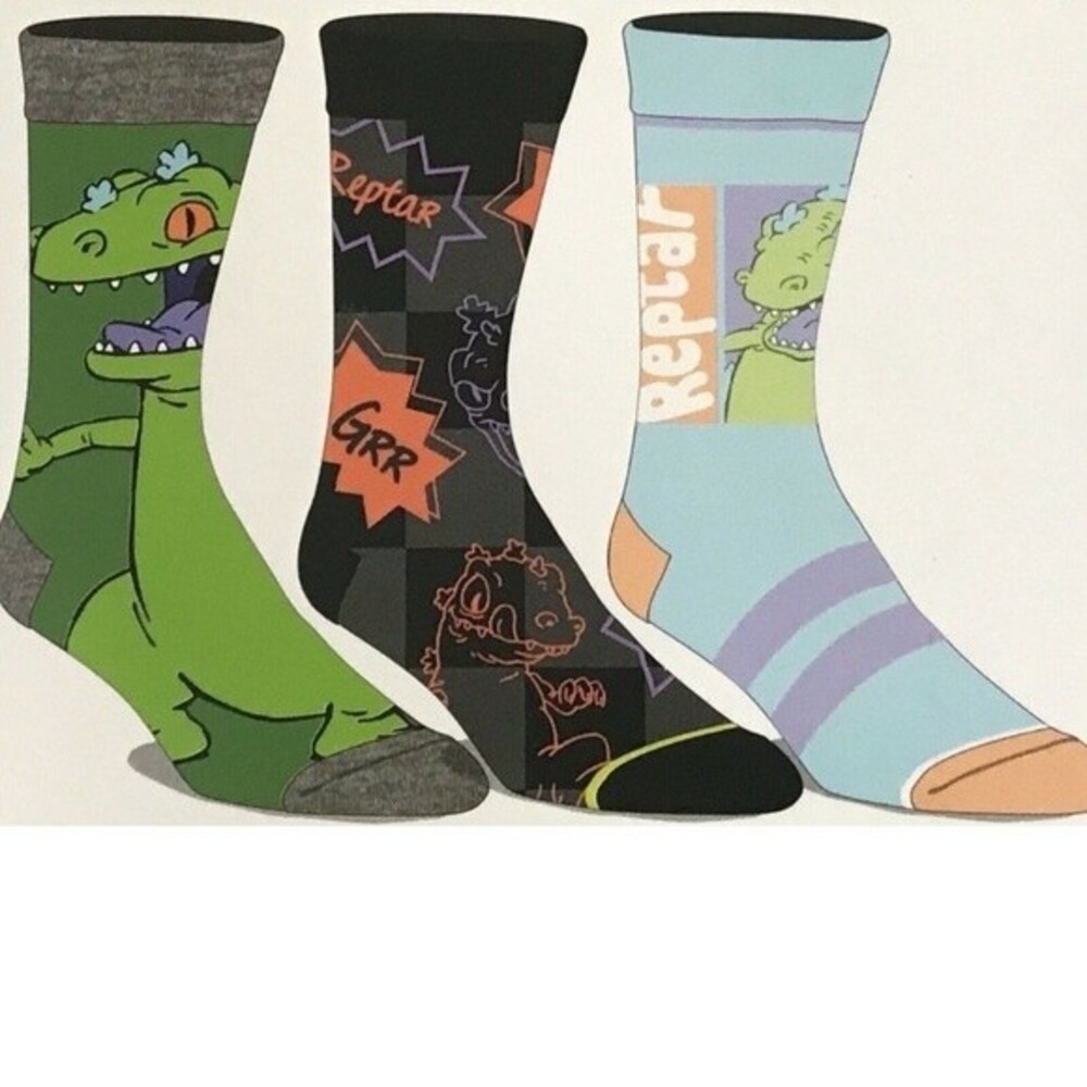 RUGRATS Cartoon Crew Socks 3 Pair Mens/teens Adult NIP 90's